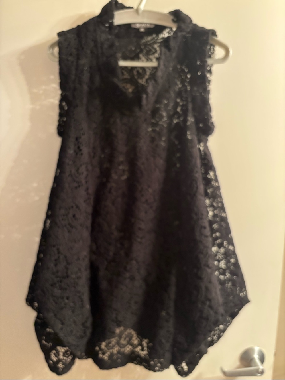 Gracia Black Crochet Lace Top